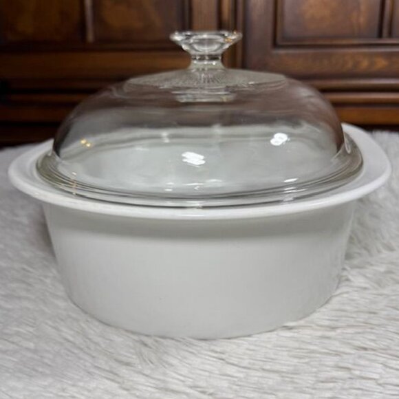Vintage CorningWare French White Oval 2.5qt Baking Dish with Lid C-225-B - Picture 5 of 14